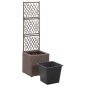 vidaXL Letto Rialzato Traliccio 1 Vaso 30x30x107cm Polyrattan Marrone vidaXL Letto Rialzato Traliccio 1 Vaso 30x30x107cm Polyrattan Marrone