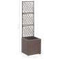 vidaXL Letto Rialzato Traliccio 1 Vaso 30x30x107cm Polyrattan Marrone vidaXL Letto Rialzato Traliccio 1 Vaso 30x30x107cm Polyrattan Marrone