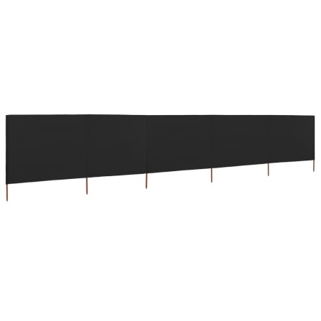 vidaXL Paravento a 5 Pannelli in Tessuto 600x160 cm Nero