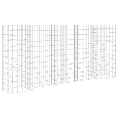 vidaXL Gabbione Fioriera ad "H" in Filo di Acciaio 260x40x120 cm