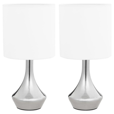 vidaXL Lampade da Tavolo 2 pz Pulsanti Touch Bianche E14