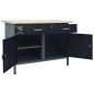 vidaXL Banco da Lavoro Nero 120x60x85 cm in Acciaio vidaXL Banco da Lavoro Nero 120x60x85 cm in Acciaio
