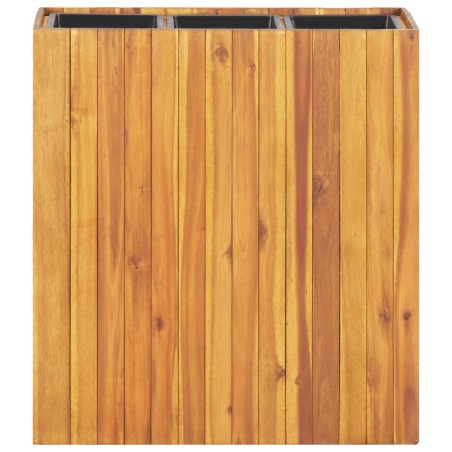 vidaXL Letto Rialzato da Giardino con 3 Vasi Legno Massello d'Acacia