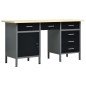 vidaXL Banco da Lavoro Nero 160x60x85 cm in Acciaio vidaXL Banco da Lavoro Nero 160x60x85 cm in Acciaio