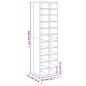 vidaXL Scarpiera Grigio Lucido 54x34x183 cm in Truciolato
