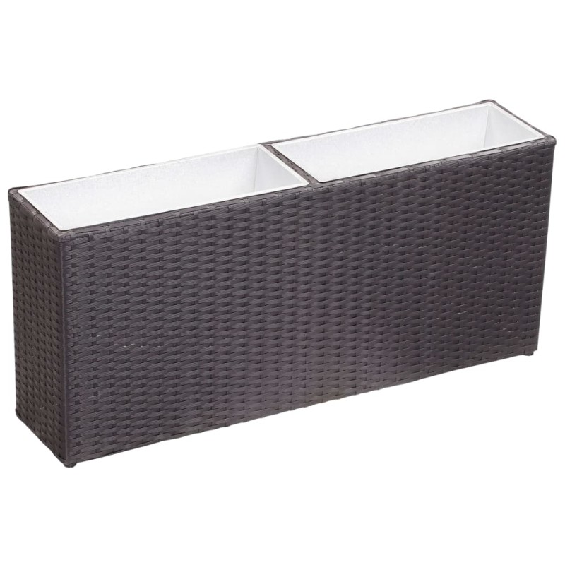 vidaXL Letto Rialzato da Giardino 2 Vasi 90x20x40 cm Polyrattan Nero vidaXL Letto Rialzato da Giardino 2 Vasi 90x20x40 cm Polyrattan Nero