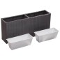 vidaXL Letto Rialzato da Giardino 2 Vasi 90x20x40 cm Polyrattan Nero vidaXL Letto Rialzato da Giardino 2 Vasi 90x20x40 cm Polyrattan Nero