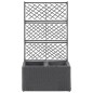 vidaXL Letto Rialzato a Traliccio 2 Vasi 58x30x107 cm Polyrattan Nero