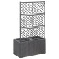 vidaXL Letto Rialzato a Traliccio 2 Vasi 58x30x107 cm Polyrattan Nero