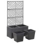 vidaXL Letto Rialzato a Traliccio 2 Vasi 58x30x107 cm Polyrattan Nero