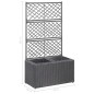 vidaXL Letto Rialzato a Traliccio 2 Vasi 58x30x107 cm Polyrattan Nero