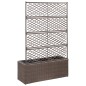 vidaXL Leto Rialzato Traliccio 3 Vasi 83x30x130 cm Polyrattan Marrone vidaXL Leto Rialzato Traliccio 3 Vasi 83x30x130 cm Polyrattan Marrone