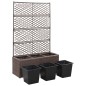 vidaXL Leto Rialzato Traliccio 3 Vasi 83x30x130 cm Polyrattan Marrone vidaXL Leto Rialzato Traliccio 3 Vasi 83x30x130 cm Polyrattan Marrone