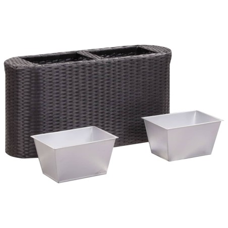 vidaXL Letto Rialzato da Giardino 80x25x40 cm in Polyrattan Nero
