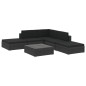 vidaXL Set Divani da Giardino 6 pz con Cuscini in Polyrattan Nero vidaXL Set Divani da Giardino 6 pz con Cuscini in Polyrattan Nero