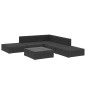 vidaXL Set Divani da Giardino 6 pz con Cuscini in Polyrattan Nero vidaXL Set Divani da Giardino 6 pz con Cuscini in Polyrattan Nero