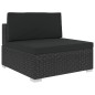 vidaXL Set Divani da Giardino 6 pz con Cuscini in Polyrattan Nero vidaXL Set Divani da Giardino 6 pz con Cuscini in Polyrattan Nero
