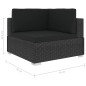 vidaXL Set Divani da Giardino 6 pz con Cuscini in Polyrattan Nero vidaXL Set Divani da Giardino 6 pz con Cuscini in Polyrattan Nero