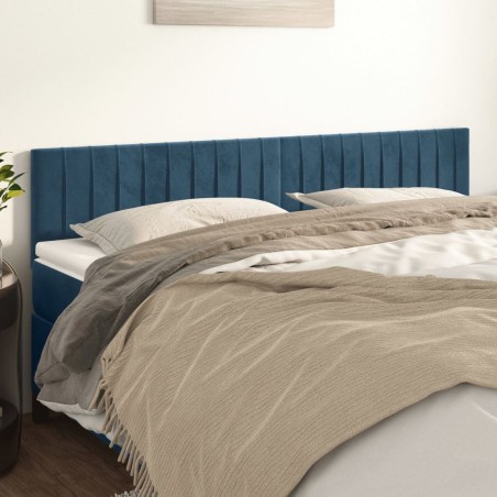 vidaXL Testiera 2 pz Blu scuro 90x5x78/88 cm in Velluto