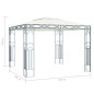 vidaXL Gazebo 300x300 cm Crema