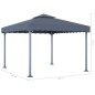 vidaXL Gazebo 300x300 cm Antracite Alluminio vidaXL Gazebo 300x300 cm Antracite Alluminio