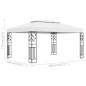 vidaXL Gazebo con Tetto Doppio 3x4 m Bianco vidaXL Gazebo con Tetto Doppio 3x4 m Bianco