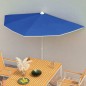 Ombrellone Semicircolare da Giardino con Palo 180x90 cm Azzurro Ombrellone Semicircolare da Giardino con Palo 180x90 cm Azzurro