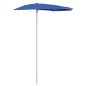 Ombrellone Semicircolare da Giardino con Palo 180x90 cm Azzurro Ombrellone Semicircolare da Giardino con Palo 180x90 cm Azzurro