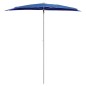 Ombrellone Semicircolare da Giardino con Palo 180x90 cm Azzurro Ombrellone Semicircolare da Giardino con Palo 180x90 cm Azzurro