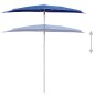 Ombrellone Semicircolare da Giardino con Palo 180x90 cm Azzurro Ombrellone Semicircolare da Giardino con Palo 180x90 cm Azzurro