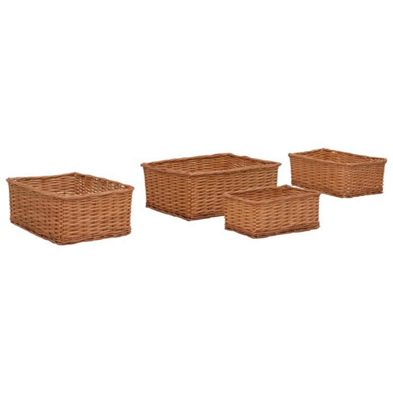 vidaXL Set Cestini Impilabili 4 pz Marroni in Salice vidaXL Set Cestini Impilabili 4 pz Marroni in Salice