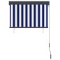 vidaXL Tenda a Rullo per Esterni 100x250 cm Blu e Bianca