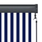 vidaXL Tenda a Rullo per Esterni 100x250 cm Blu e Bianca