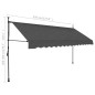 vidaXL Tenda da Sole Retrattile Manuale con LED 350 cm Antracite vidaXL Tenda da Sole Retrattile Manuale con LED 350 cm Antracite