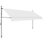 vidaXL Tenda da Sole Retrattile Manuale con LED 350 cm Crema vidaXL Tenda da Sole Retrattile Manuale con LED 350 cm Crema