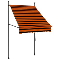 vidaXL Tenda da Sole Retrattile Manuale LED 100 cm Arancione e Marrone