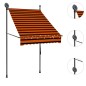 vidaXL Tenda da Sole Retrattile Manuale LED 100 cm Arancione e Marrone vidaXL Tenda da Sole Retrattile Manuale LED 100 cm Arancione e Marrone