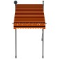 vidaXL Tenda da Sole Retrattile Manuale LED 100 cm Arancione e Marrone vidaXL Tenda da Sole Retrattile Manuale LED 100 cm Arancione e Marrone
