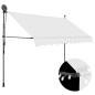 vidaXL Tenda da Sole Retrattile Manuale con LED 300 cm Crema vidaXL Tenda da Sole Retrattile Manuale con LED 300 cm Crema