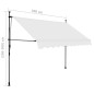 vidaXL Tenda da Sole Retrattile Manuale con LED 300 cm Crema vidaXL Tenda da Sole Retrattile Manuale con LED 300 cm Crema