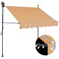 vidaXL Tenda da Sole Retrattile Manuale con LED 100 cm Gialla e Blu vidaXL Tenda da Sole Retrattile Manuale con LED 100 cm Gialla e Blu
