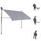 vidaXL Tenda da Sole Retrattile Manuale con LED 250 cm Blu e Bianca