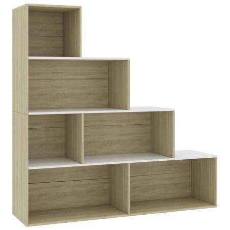 vidaXL Libreria/Divisorio Rovere Bianco Sonoma 155x24x160cm Truciolato