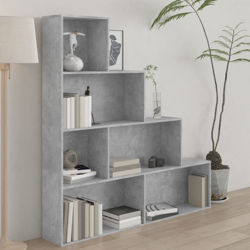 vidaXL Libreria/Divisorio Grigio Cemento 155x24x160 cm in Truciolato