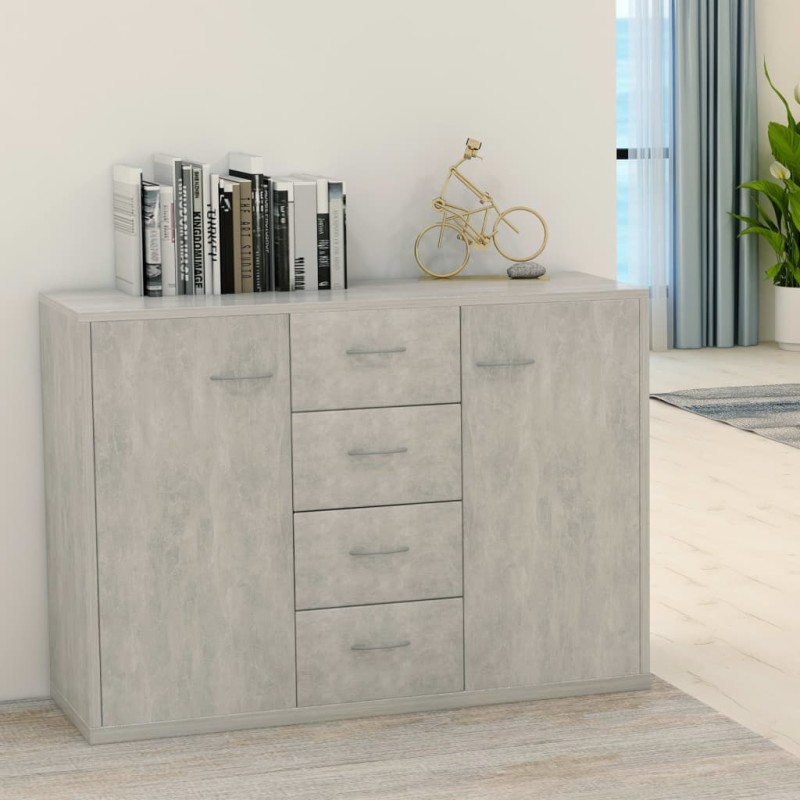 vidaXL Credenza Grigio Cemento 88x30x65 cm in Truciolato vidaXL Credenza Grigio Cemento 88x30x65 cm in Truciolato