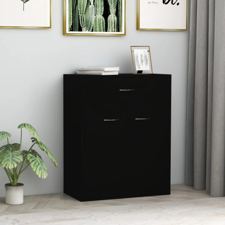 vidaXL Credenza Nera 60x30x75 cm in Truciolato