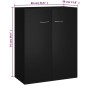 vidaXL Credenza Nera 60x30x75 cm in Legno Multistrato vidaXL Credenza Nera 60x30x75 cm in Legno Multistrato