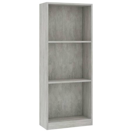 vidaXL Libreria a 3 Ripiani Grigio Cemento 40x24x108 cm in Truciolato