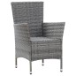 vidaXL Set da Pranzo da Giardino 5 pz con Cuscini in Polyrattan Grigio vidaXL Set da Pranzo da Giardino 5 pz con Cuscini in Polyrattan Grigio
