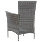 vidaXL Set da Pranzo da Giardino 5 pz con Cuscini in Polyrattan Grigio vidaXL Set da Pranzo da Giardino 5 pz con Cuscini in Polyrattan Grigio